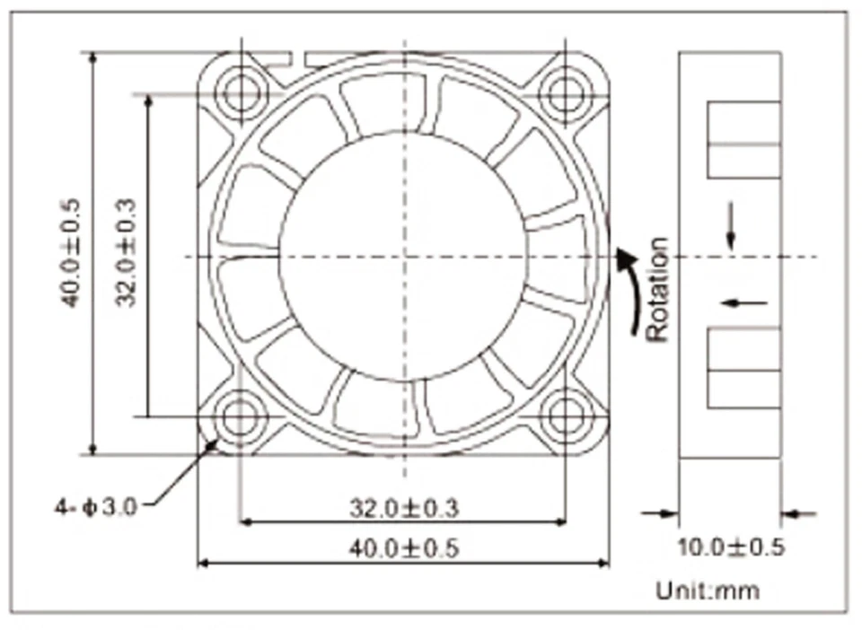5pcs Brushless DC Cooling Fan 40x40x10mm 4010 9 blades 5V 0.12A 2pin Connector - Image 4 of 4