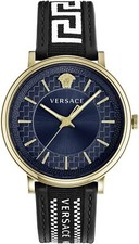 Versace VE5A01821 V-Circle Greca Edition blue gold black white Men's Watch NEW