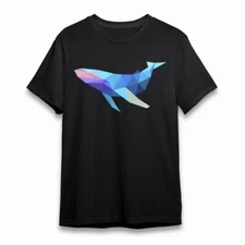 Women's Comfortable Classic T-Shirt Mosaic Whale Marine Life Art 100% Cotton Tee