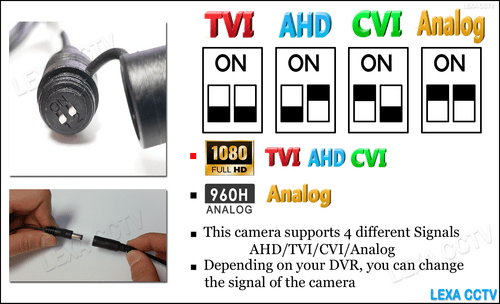 LEXAcctv 4in1 1200TVL 2MP 1080P TVI AHD CVI Analog Dome Camera 2.8mm Lens 1080H - Picture 3 of 6