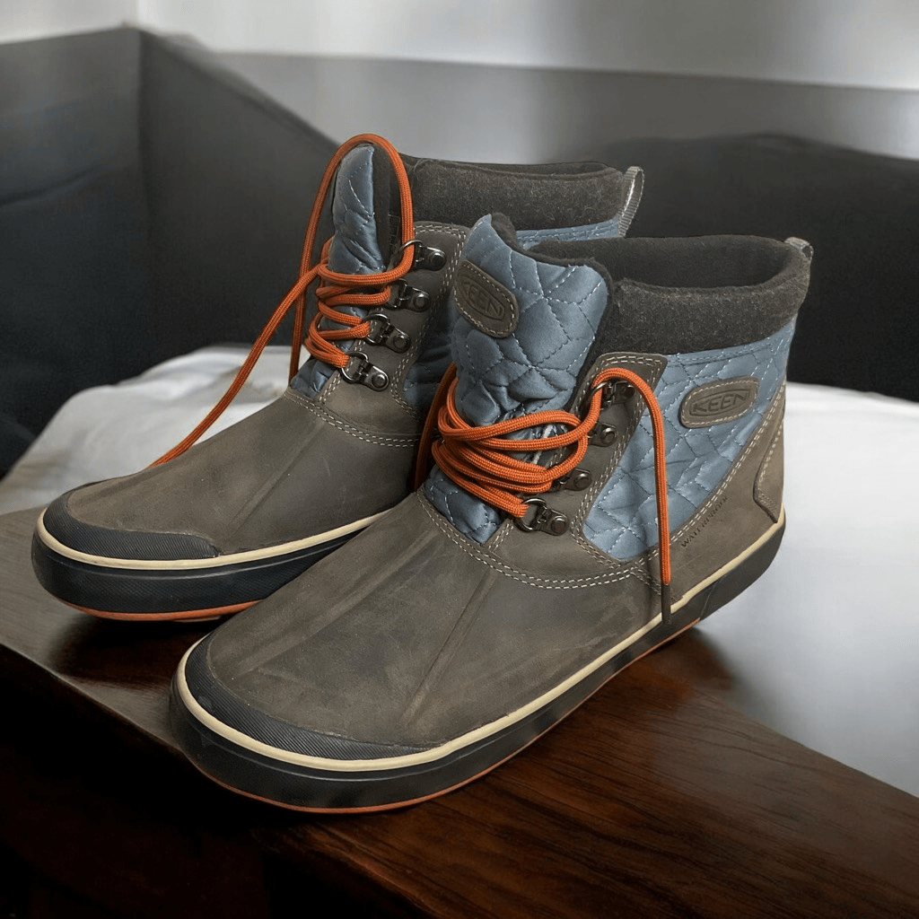 Stivali trapuntati Keen Elsa II pelle donna 11 blu grigio stringati foderati impermeabili