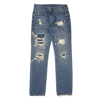LEVI'S 511 Jeans Distressed Mens Blue Slim Straight Stone Wash W29 L32