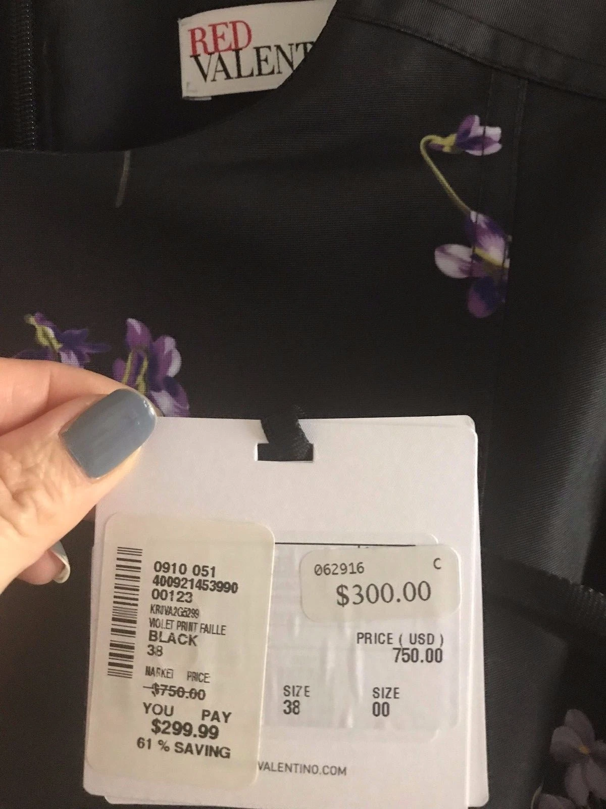 Abito rosso Valentino viola stampa faille nuovo con etichette taglia 38 vendita al dettaglio $750