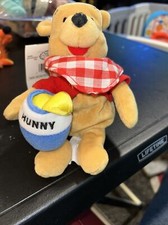 Disney Store 8 Inch Plush Winnie The Pooh Picnic Bear Vintage W/tags
