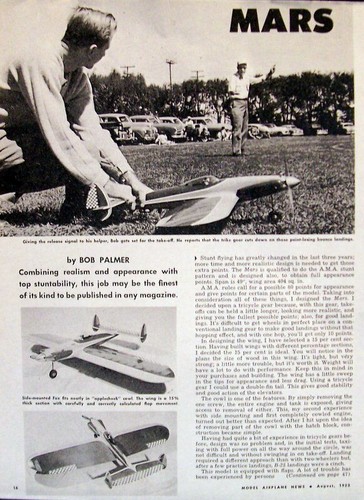MARS TWIN-RUDDER UC STUNT PLAN + Bob Palmer articolo da costruzione modellino aereo  - Foto 2 di 6
