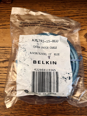 Belkin A3L791-15-BLU-S Patch Cable 15ft Cat5e Blue