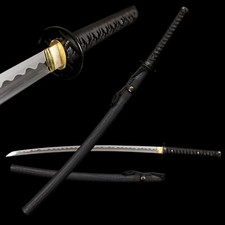 Black Katana 1095 Carbon Steel Japanese Samurai Sword Full Tang Razor Sharp