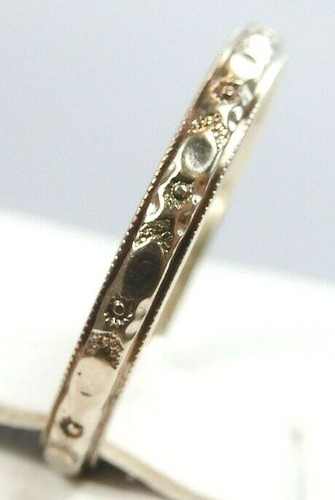 Antique Art Deco Wedding Band Ring Size 6.25 UK-M 14K White Gold 2.41 MM - 第 3/11 張圖片