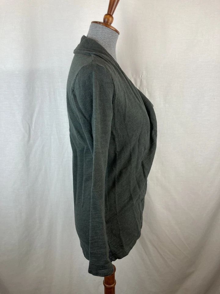 Sudadera para mujer Lucy XS drapeada capucha cuello liso verde gris manga larga Foto 3 de 4