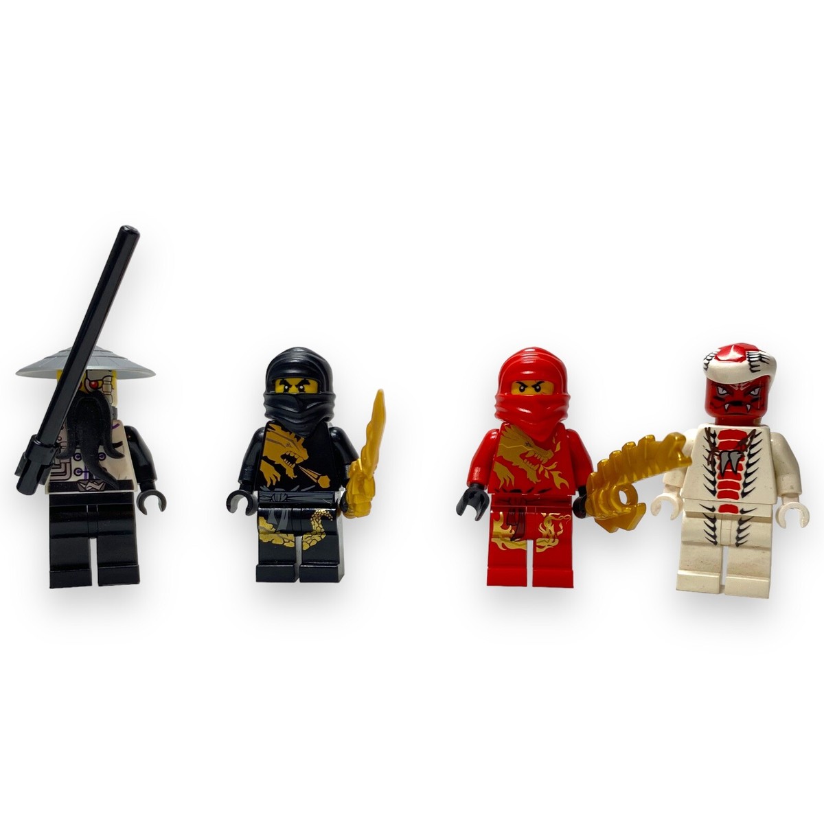 LEGO - Mini Figure Lot - 4 Mixed Figures w. Accessories- Ninjago