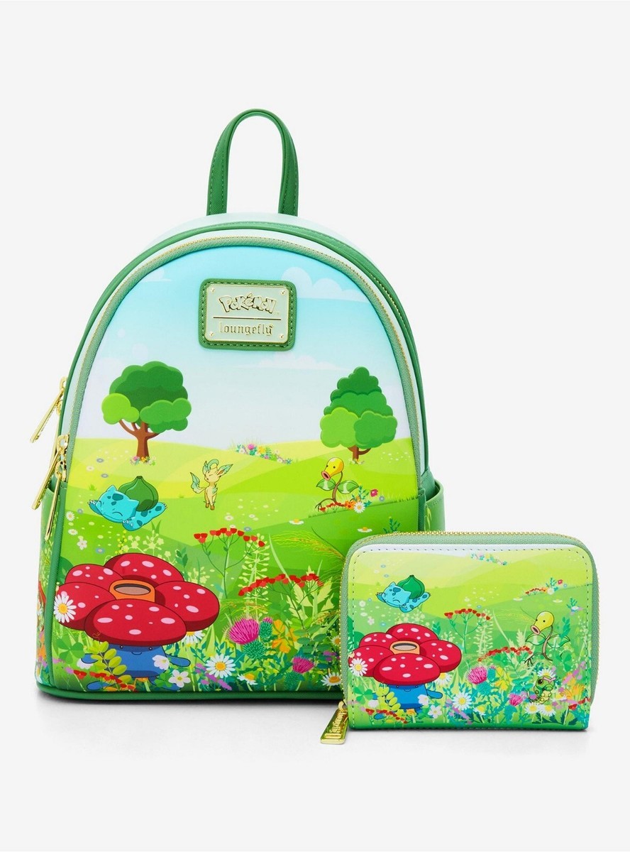 Loungefly Pokemon Grass Type Scene Mini Backpack & Wallet Set | eBay