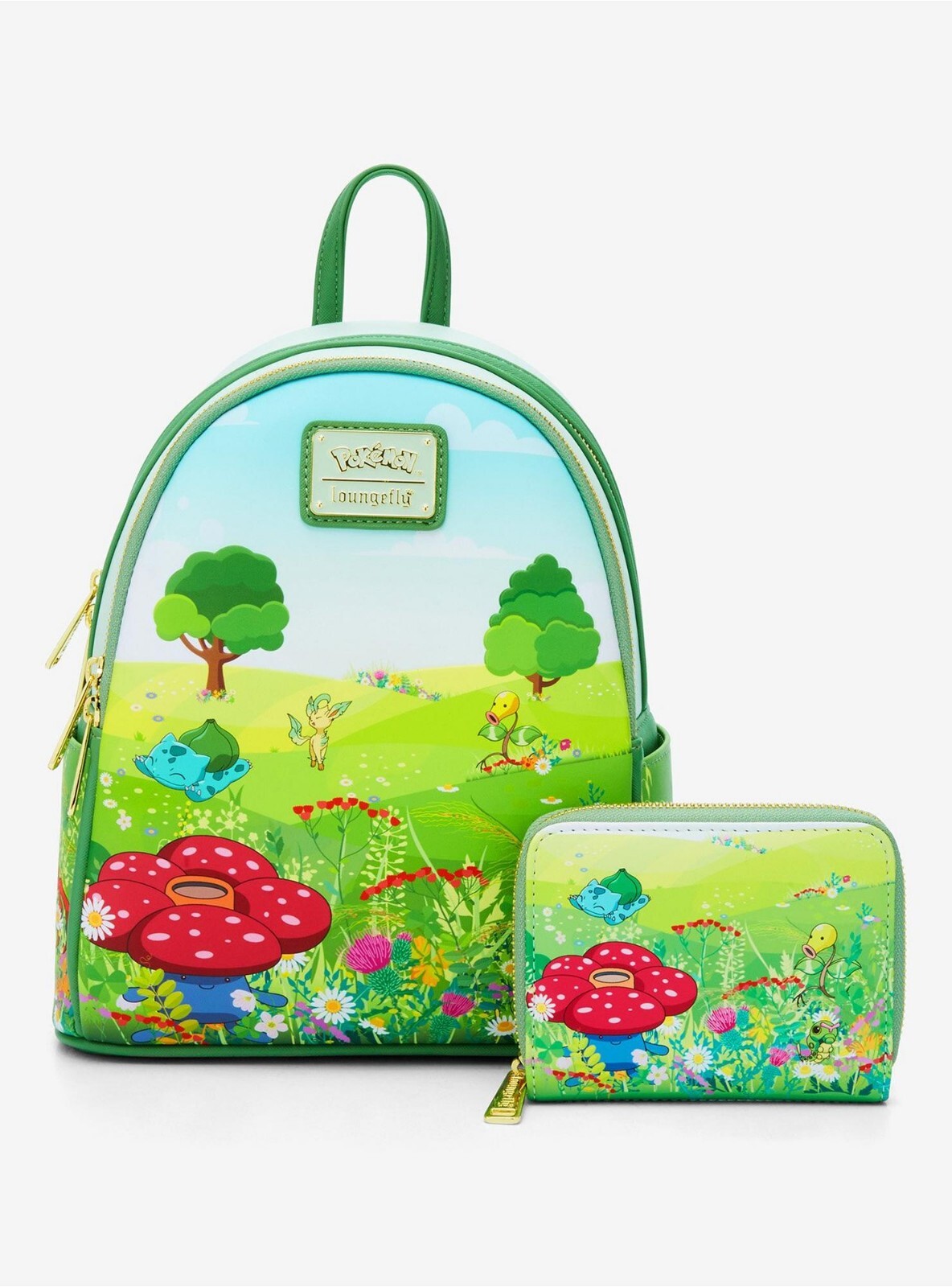 Loungefly Pokemon Grass Type Scene Mini Backpack & Wallet Set