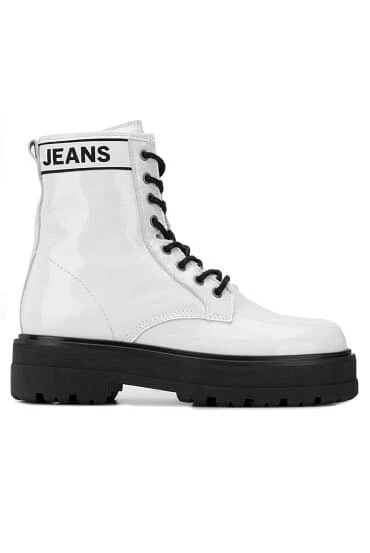 Tommy jeans patent platform boots 2025