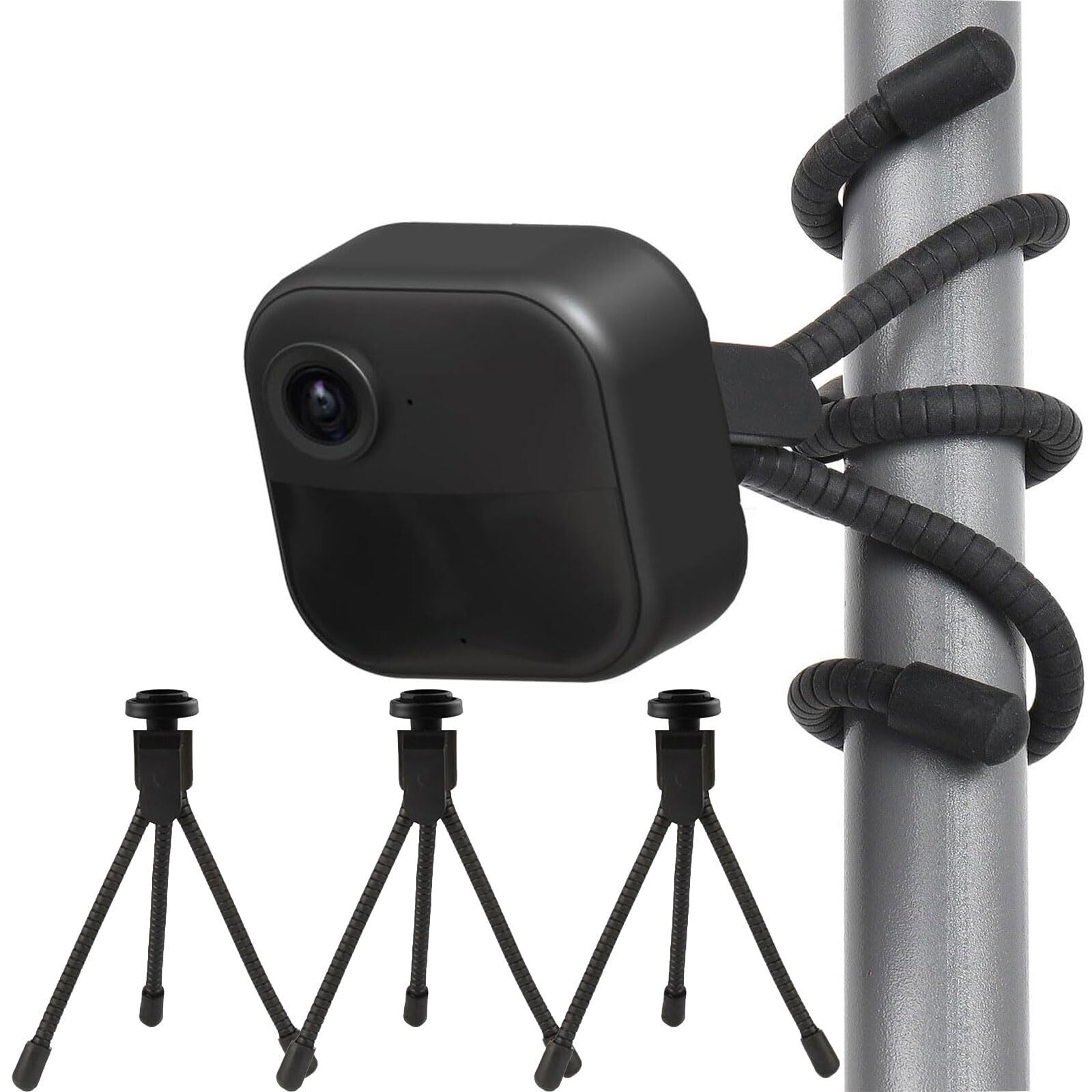 3 Blink Indoor Outdoor Camera with Flexible Tripod Wall Mount for Home Security