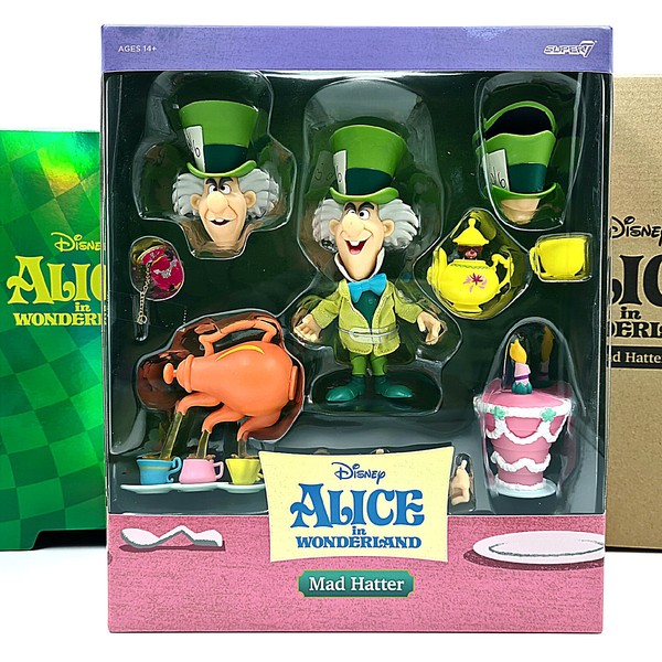 Mad Hatter Figure Alice Im Wunderland Disney Ultimates SUPER7 Neu Ovp Tea Time-image