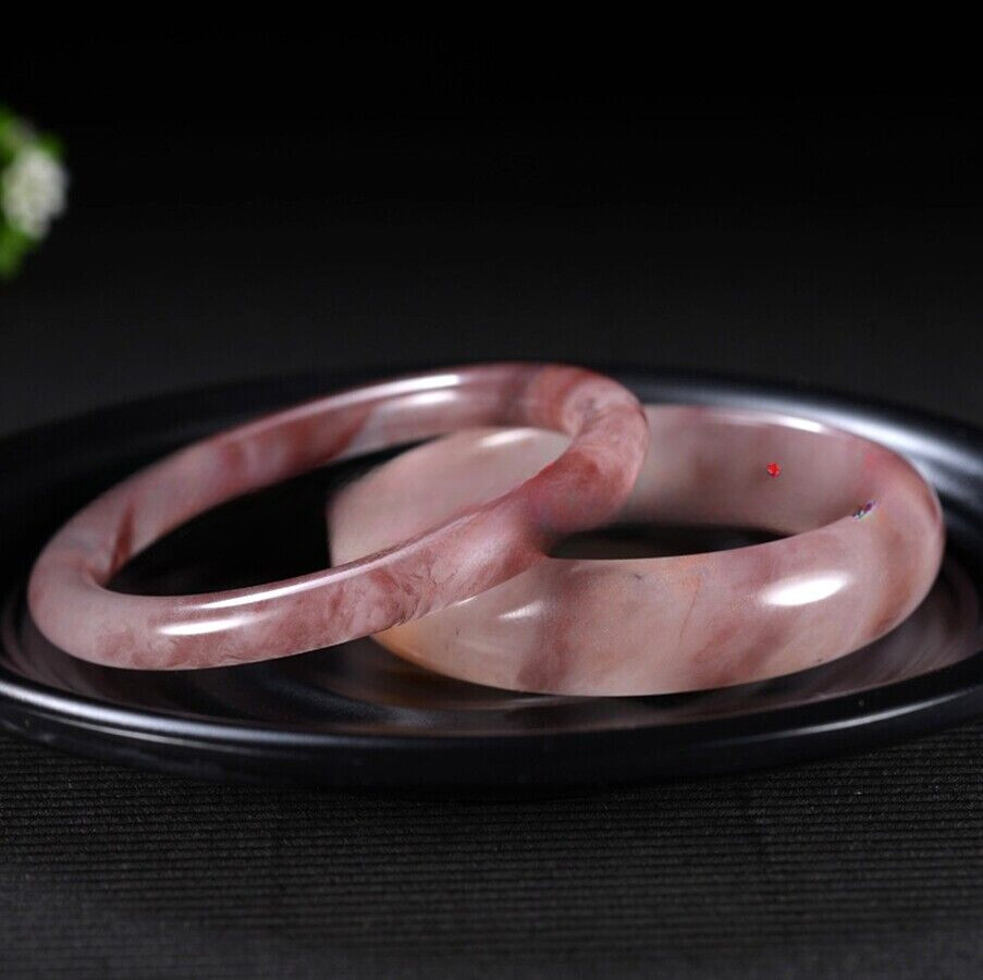 Certified Grade A 100% Natural Rose Lavender Jade Bangle Bracelet 53-64mm