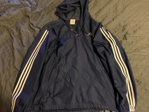 navy blue adidas windbreaker