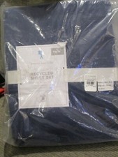 POTTERY BARN KIDS WASHED MICROFIBER RECYCLED NAVY TWIN SHEET SET NEW