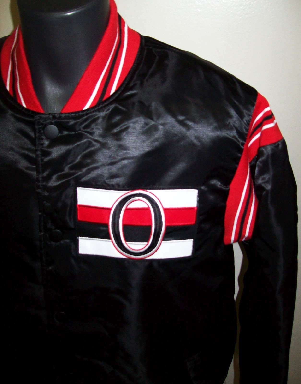 OTTAWA SENATORS NHL STARTER Satin Snap Down Jacket Traditional M L XL