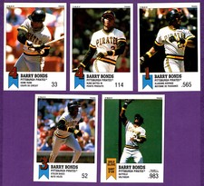 Barry Bonds Pirates 1991 Panini Top 15 Stickers - Group Of 5 S 12203343105