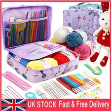 109Pcs Crochet Hook Set 5 Rolls Yarn Knitting Needles Kit For Starters Ergonomic