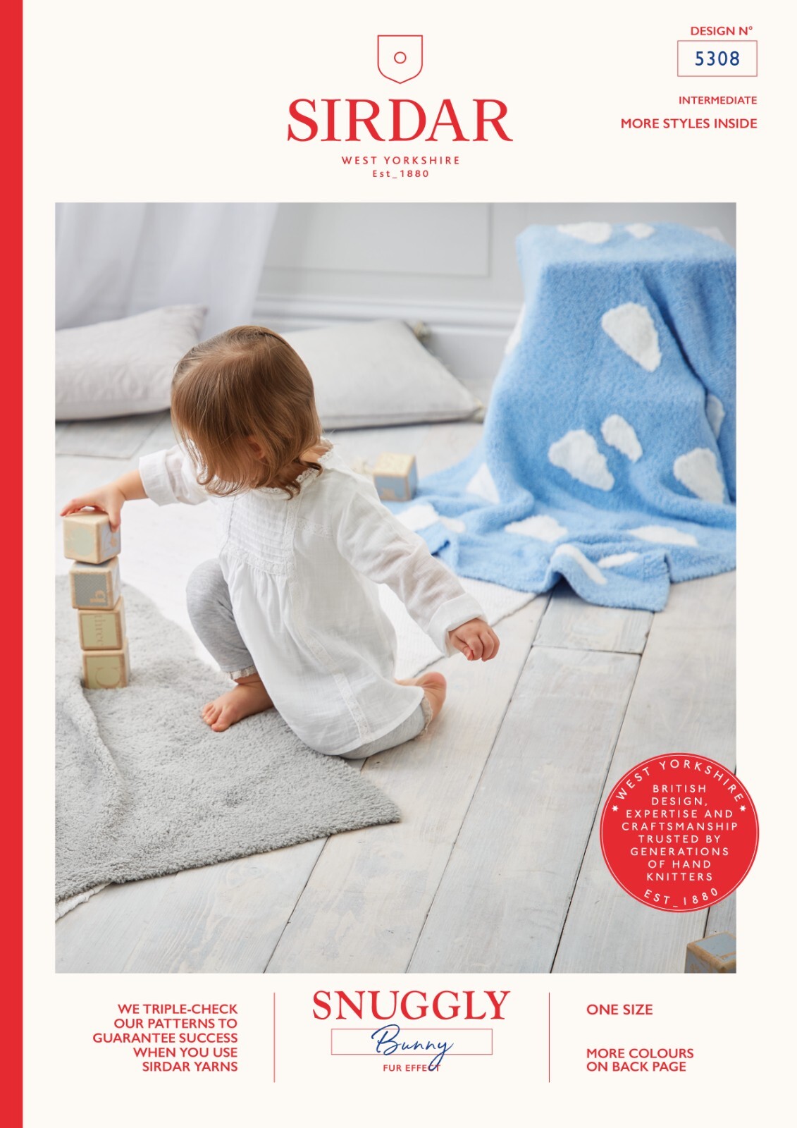 Sirdar Snuggly Bunny DK Knitting Pattern - 5308 Plain & Clouds Motif