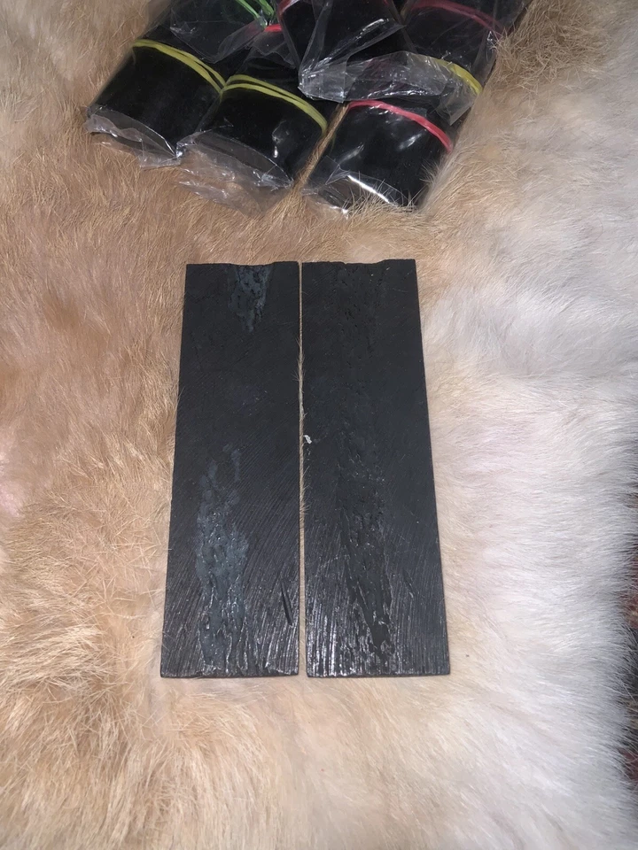 Básculas de cuchillo de hueso de camello, fabricación de cuchillos, 4,25” X 1,25” X,25”. Negro, sin rellenos Foto 2 de 4