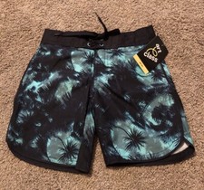 ART CLASS SWIM TRUNKS LITTLE BOYS SIZE 4 BLUE UPF 50 BOARD SHORTS PALM TREES