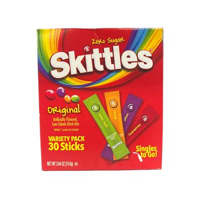 NEW! Skittles ~  30 Sticks ~ Zero Sugar ~ Drink Mix