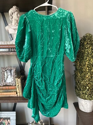 Rhode Women's Pia Velvet Minidress - Emerald - Size 2 - Fall Sale Rhode Women's Pia Velvet Minidress - Emerald - Size 2 - Fall Sale