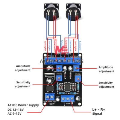 Scheda Driver Per Misuratore VU Audio DC9-12V Con Retroilluminazione Verde – Universale Per Amplificatore