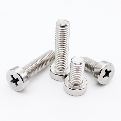 M2.5 M3 M4 M5 SUS304 A2 Phillips Cheese Head Screw Cross Thin Low Cap Round Bolt