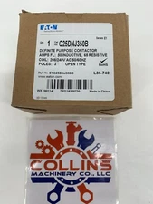 Eaton C25DNJ350B Definite Purpose Contactor 208/240VAC Coil 50A 3P Open Type