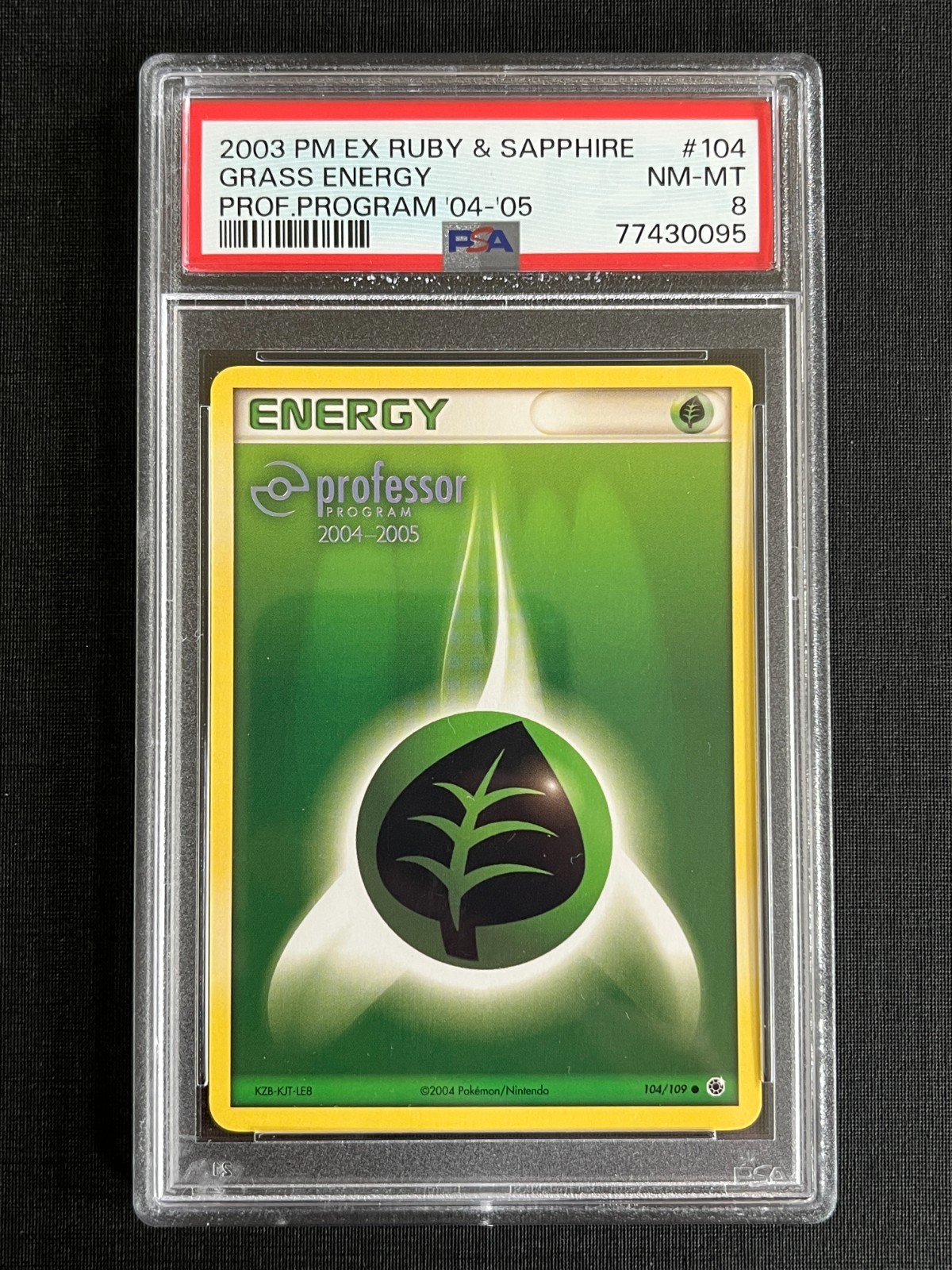 PSA 8 Professor Program Stamped 04-05 Grass Energy #104 Ruby Sapphire 2003