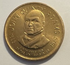 1968 FRANKLIN MINT U.S. President John Quincy Adams COLLECTOR COIN