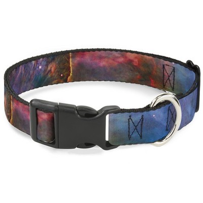 Plastic Clip Collar Supernova Space Collage NARROW-Large 9.5-14.5''