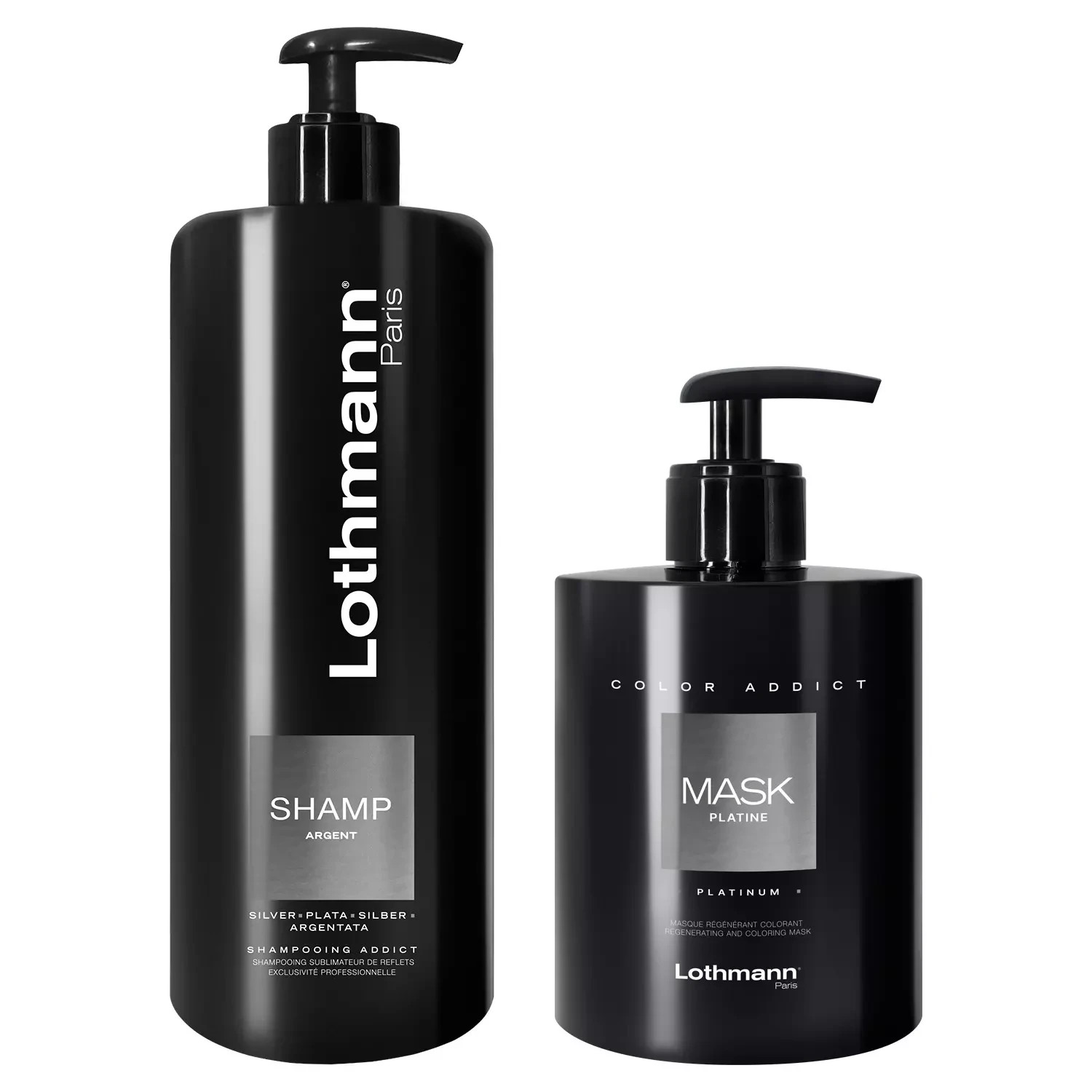 Duo shampooing 500ml et masque 300ml Lothmann Paris pour l'éclat des cheveux blonds et argent