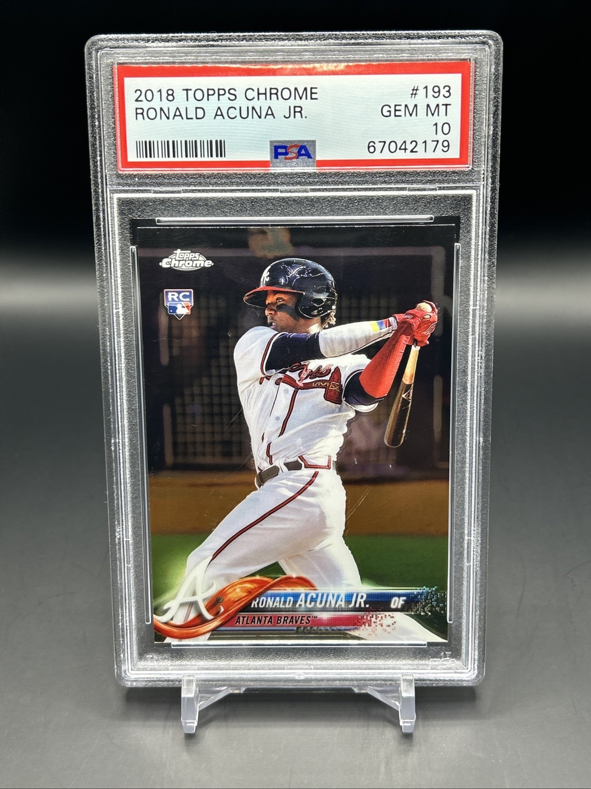 Ronald Acuna Jr 2018 Topps Chrome #193 Braves RC Rookie PSA 10 GEM MINT