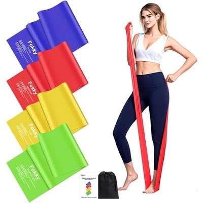 Fitnessbänder Set 4er Resistance Bands 2m Yoga Pilates Krafttraining