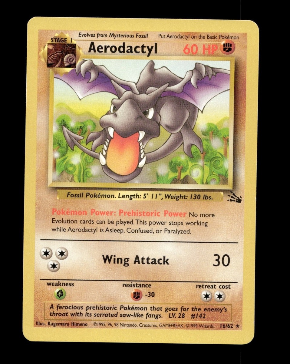 Aerodactyl 16/62 Fossil Non Holo Rare WOTC 1999 Pokemon Card LP