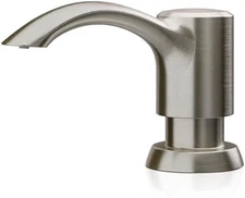 SAMODRA Built in Kitchen Sink Soap Dispenser (Brushed Nickel) with 13 Oz Large P