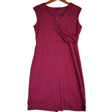 Ann Taylor Dress Women's 6 Burgundy Surplice Sheath Career Minimalist Preppy
