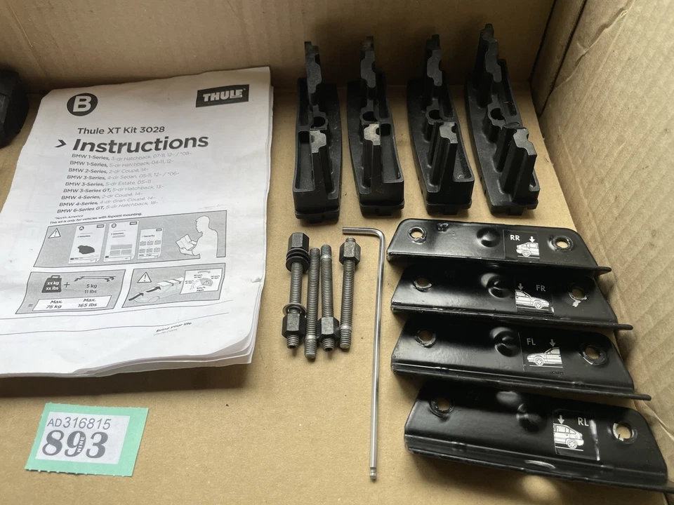 THULE новый FIXPOINT фитинг набор 3028 подходит BMW 1-Series 5-dr хэтчбек 04-11 12-19 - Изображение 4 из 4