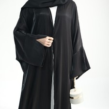Muslim Women Cardigan Dubai Open Abaya Kaftan Kimono Long Dress Modest Maxi Robe