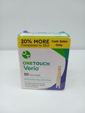 One Touch Verio Diabetic Blood Glucose Test Strips 30 Count New Exp-12/31/25
