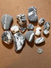 15 Unpolished Beach Tumbled Rocks Lightning Stones From Oregon.Glow red Under UV