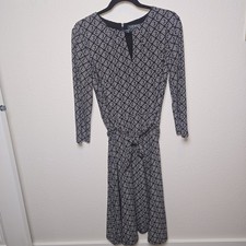 Lauren Ralph Lauren Geometric Print Tie-Waist Dress – Size 8