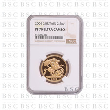 2004 GB £2 Double Sovereign St George Gold Proof Coin PF70 NGC