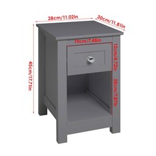 Small Side End Table Slim Wooden Sofa Nightstand Bedside Drawer Storage Cabinet