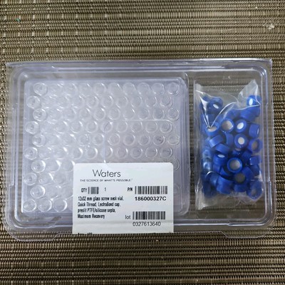 NEW Waters Clear Glass 12x32mm Screw Neck Maximum Recovery 1 mL Vial 186000327C